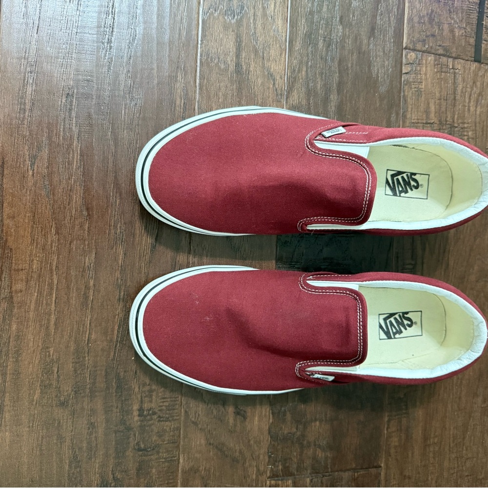 Vans men's size 13. Cranberry Red Slip-Ons